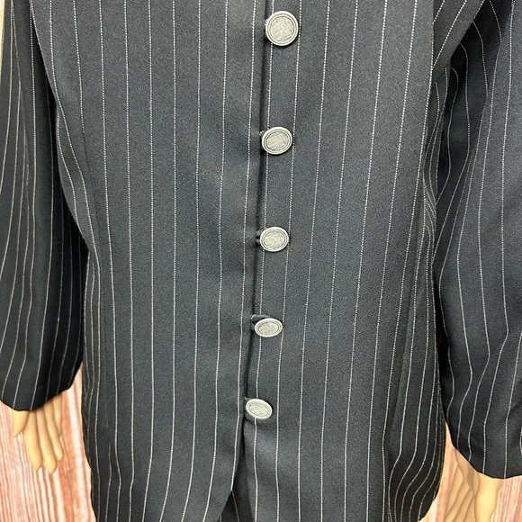 Vintage Positive Attitude Pinstriped Plus Size‎ Polyester Skirt Suit - Picture 3 of 12